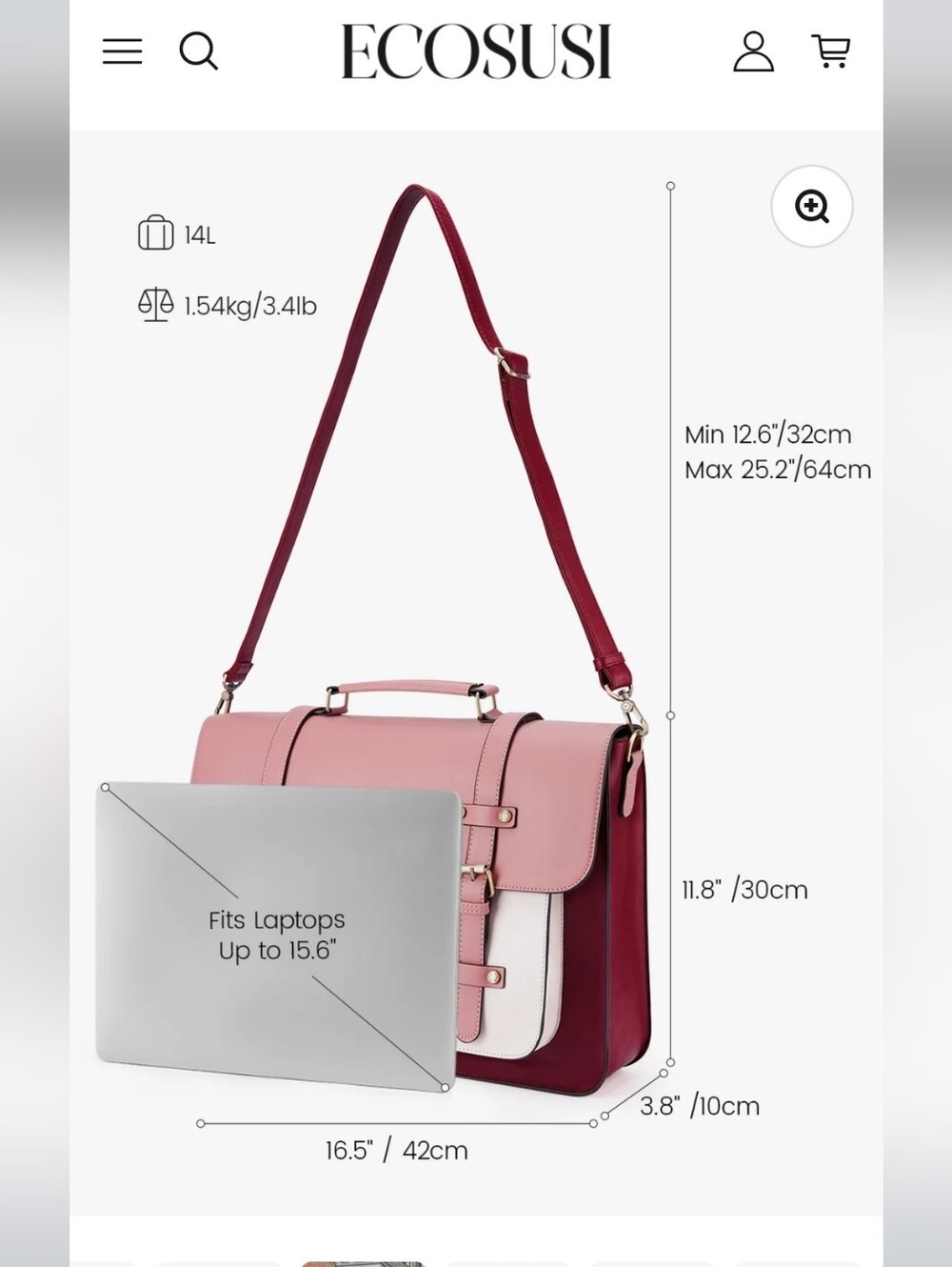 Blush Pink and Cream Briefcase - Picture 10 of 10